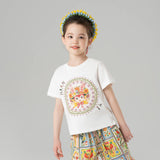 Animal Friends with Flower Wreath Tee-5 -  NianYi, Chinese Traditional Clothing for Kids
