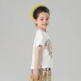 Animal Friends with Flower Wreath Tee-6 -  NianYi, Chinese Traditional Clothing for Kids