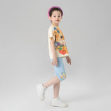 Animal Friends Statement Graphic Colorblock Tee-4 -  NianYi, Chinese Traditional Clothing for Kids