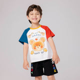Bear Explorer Colorblock Raglan Tee-11-color-Dark Blue -  NianYi, Chinese Traditional Clothing for Kids