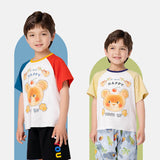 Bear Explorer Colorblock Raglan Tee-2 -  NianYi, Chinese Traditional Clothing for Kids