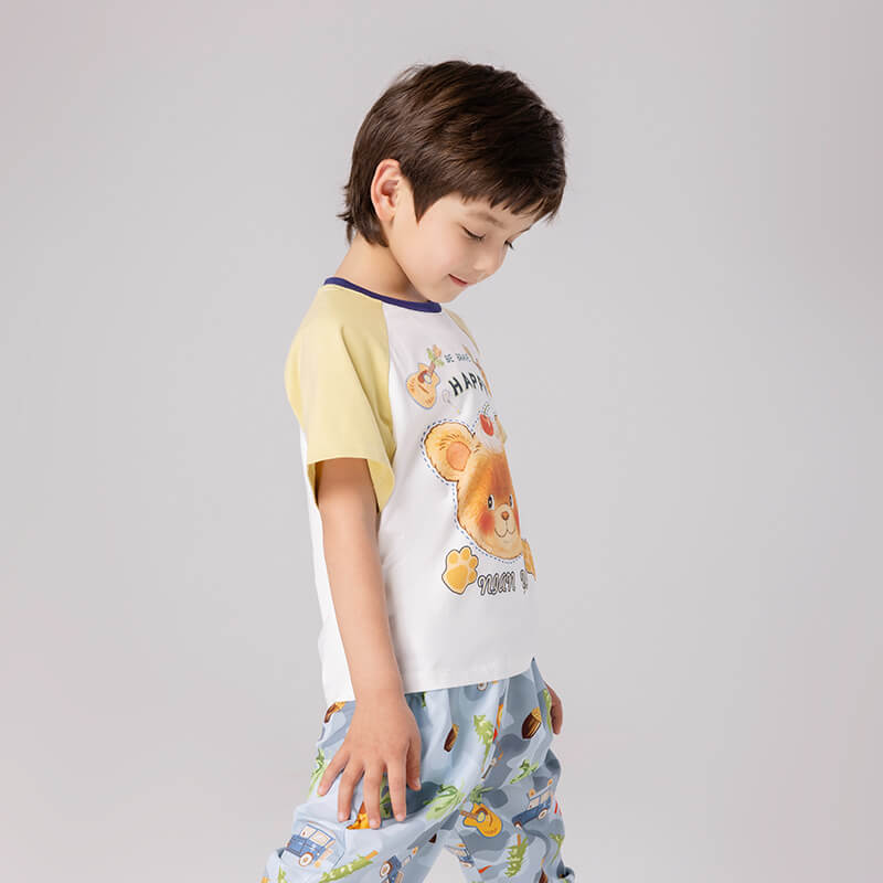 Bear Explorer Colorblock Raglan Tee-8 -  NianYi, Chinese Traditional Clothing for Kids