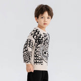 Dragon Long Coiled Dragon Graphic Sweaters-2 -  NianYi, Chinese Traditional Clothing for Kids