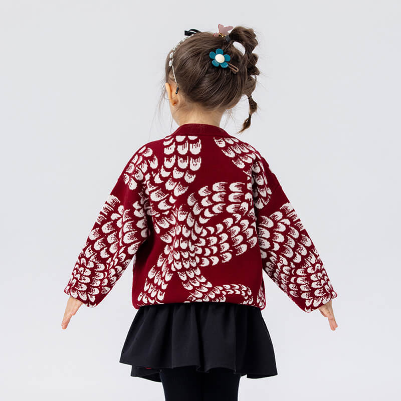 Dragon Long Coiled Dragon Graphic Sweaters-5 -  NianYi, Chinese Traditional Clothing for Kids