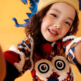 Chinese Zodiac Joyful Dragon Color Contrast Sweater -4 -  NianYi, Chinese Traditional Clothing for Kids