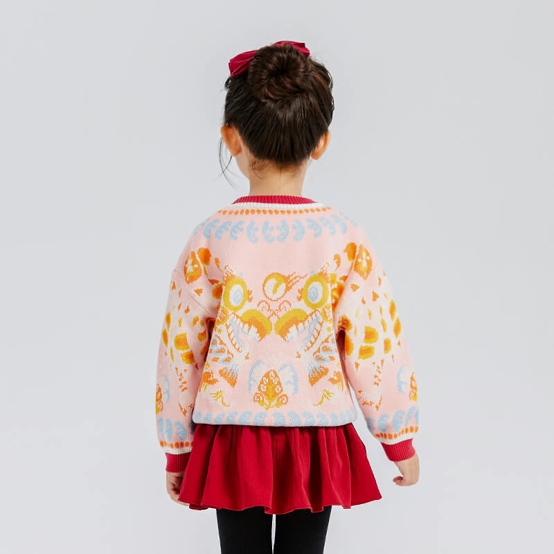 Dragon Long Dragons Playing with Pearls Colorblock Sweaters-13 -  NianYi, Chinese Traditional Clothing for Kids