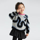 Endless Growing Happy Dragon Color Contrast Sweaters-11-color-Night Grey -  NianYi, Chinese Traditional Clothing for Kids