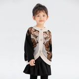 Dragon Long Symmetrical Dragon Crop Knit Cardigan-4 -  NianYi, Chinese Traditional Clothing for Kids