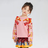 Dragon Long Dragon Head Illustration Fluffy Patch Sweaters-9 -  NianYi, Chinese Traditional Clothing for Kids