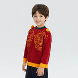 Dragon Long Symmetric Loong Illustration Colorblock Sweaters-5 -  NianYi, Chinese Traditional Clothing for Kids