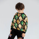 Dragon Long Busy Pattern Colorblock Swearshirt-2-color-Jet Black -  NianYi, Chinese Traditional Clothing for Kids