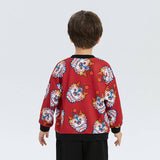 Coverting Dragon Graphics Color Contrast Sweatshirt-11 - NianYi, Chinese Traditional Clothing for Kids