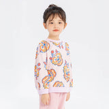 Coverting Dragon Graphics Color Contrast Sweatshirt-14-color-Pale Crimson - NianYi, Chinese Traditional Clothing for Kids
