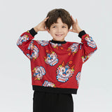 Coverting Dragon Graphics Color Contrast Sweatshirt-3 -  NianYi, Chinese Traditional Clothing for Kids