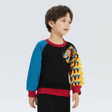 Coiling Dragon Embroidery and Printed Scales Raglan Sleeve Sweatshirt-8 -  NianYi, Chinese Traditional Clothing for Kids