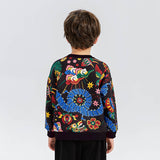 Dragon Long Love and Luck Auspicious Patterns Fleece Pullover-7 -  NianYi, Chinese Traditional Clothing for Kids