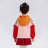 Dragon Long Dragon Cloth Patch with Tassels Colorblock Hoodie-13 -  NianYi, Chinese Traditional Clothing for Kids