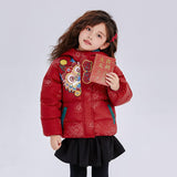 Dragon Long Hide and Seek Dragon Print Hooded Down Jacket-5 -  NianYi, Chinese Traditional Clothing for Kids