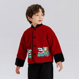 Dragon Long Double Happy Dragon Embroidery Tang Jacket-1 -  NianYi, Chinese Traditional Clothing for Kids