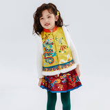 Dragon Long Happy Dragon and Fireworks Fluffy Button up Vest-6 -  NianYi, Chinese Traditional Clothing for Kids