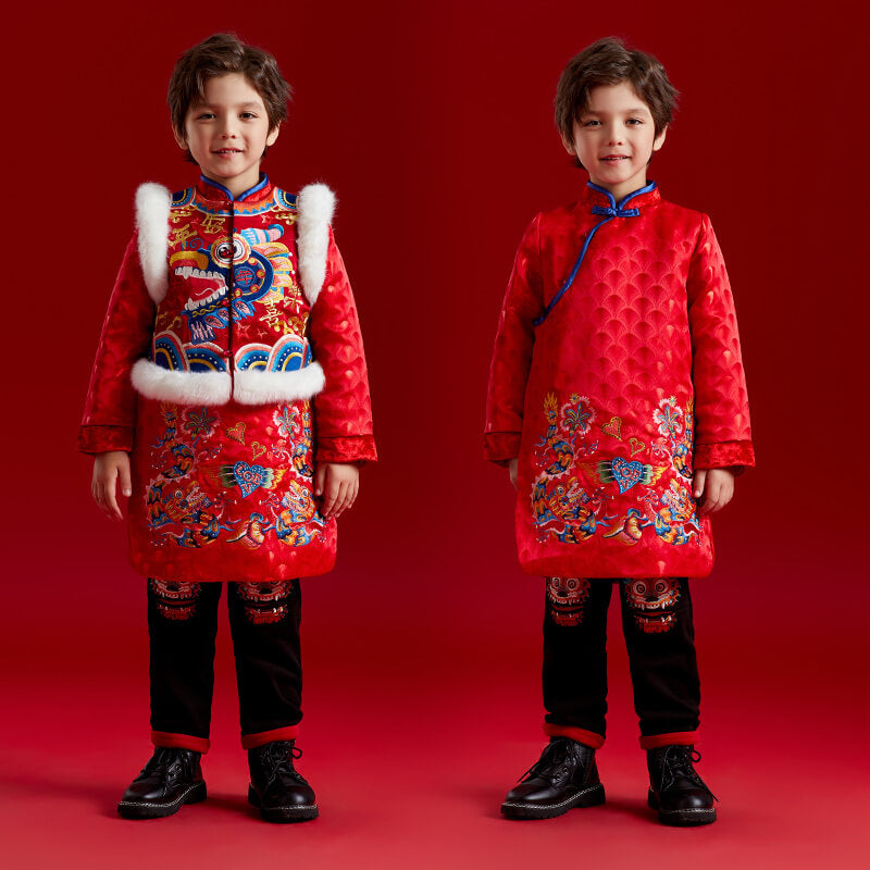 Dragon Long Zodiac Love and Luck Magua Set-5 -  NianYi, Chinese Traditional Clothing for Kids