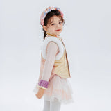Dragon Long Color Block Lurex Dragon Embroidery Fluffy Vest-10 -  NianYi, Chinese Traditional Clothing for Kids