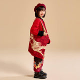 Dragon Long Colorblock Canvas Tote Bag-2-color-Red Gold -  NianYi, Chinese Traditional Clothing for Kids