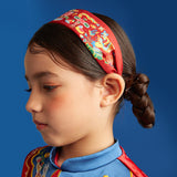 Lucky Bunny Fluffy Hair Band-1-Color-NianYi Red -  NianYi, Chinese Traditional Clothing for Kids