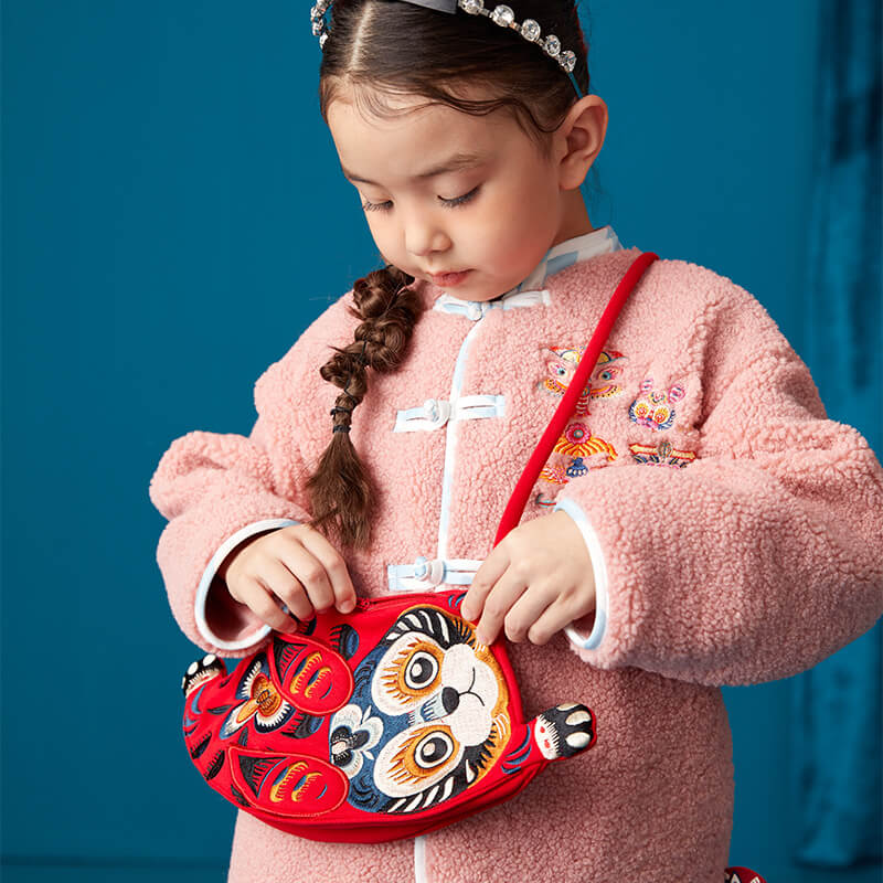 Lucky Bunny Shaped Bag-4-color-NianYi Red -  NianYi, Chinese Traditional Clothing for Kids