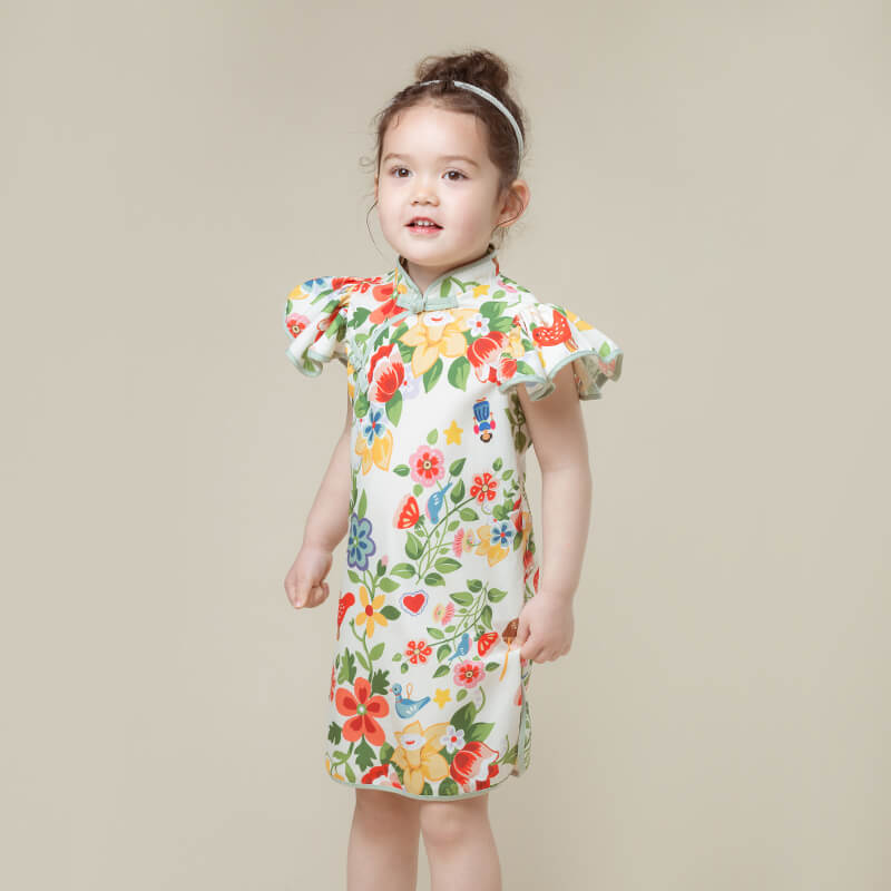NianYi-Chinese-Traditional-Clothing-for-Kids-Alice Rabbit Printed Qipao-N101069-2
