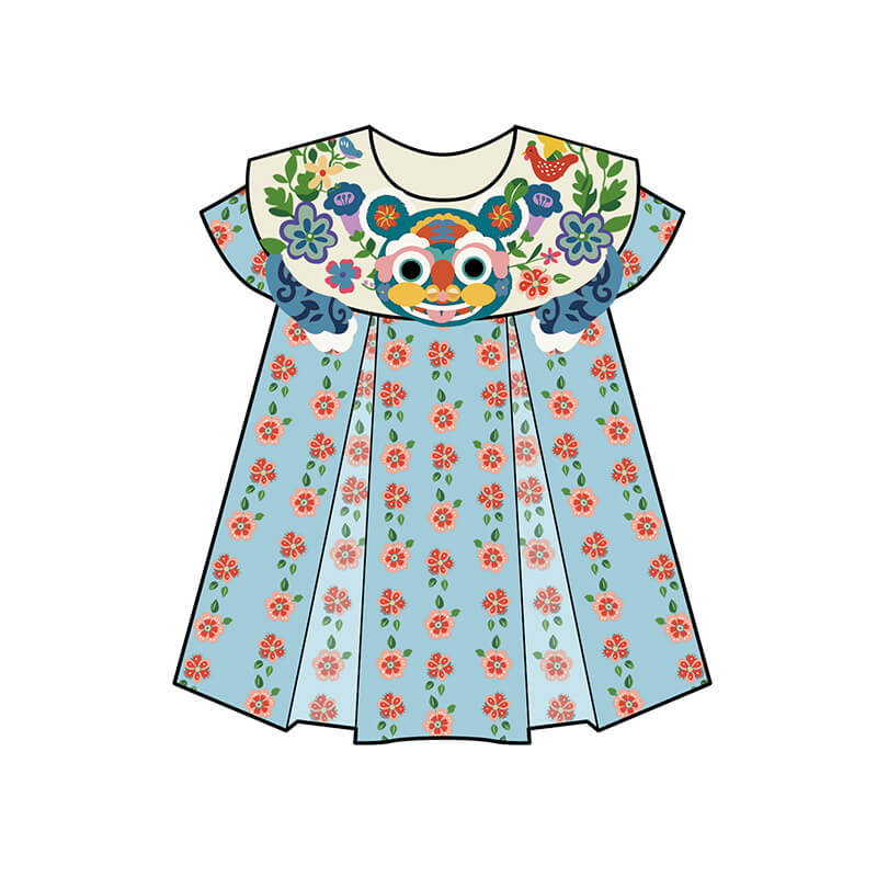 NianYi-Chinese-Traditional-Clothing-for-Kids-Floral Gege Cloud Shoulder Dress-N102040-5