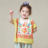 NianYi-Chinese-Traditional-Clothing-for-Kids-Floral Jounrey Square T-Shirt-N102041-2