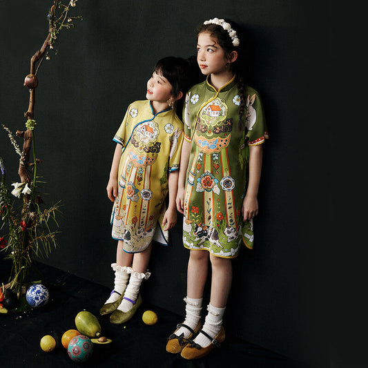 NianYi-Chinese-Traditional-Clothing-for-Kids-Floral Journey Dream Qipao-N102059-1
