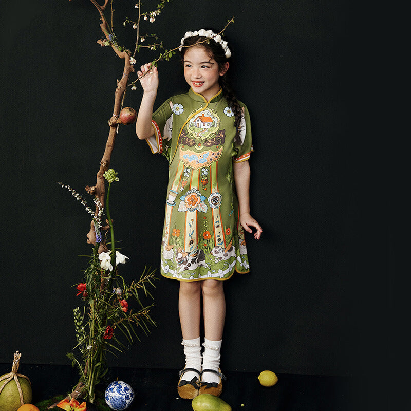 NianYi-Chinese-Traditional-Clothing-for-Kids-Floral Journey Dream Qipao-N102059-4