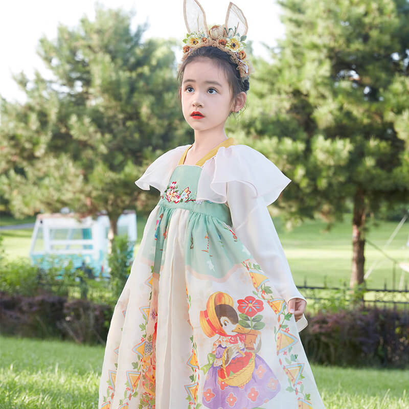 NianYi-Chinese-Traditional-Clothing-for-Kids-Floral Journey Hanfu Dress-N1223081D02-1