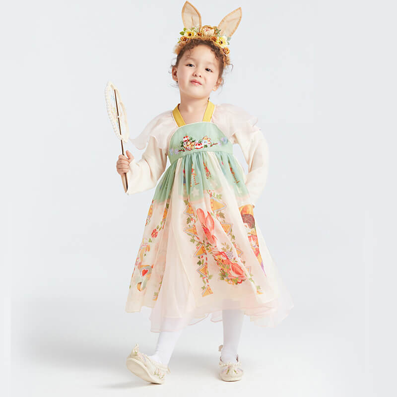 NianYi-Chinese-Traditional-Clothing-for-Kids-Floral Journey Hanfu Dress-N1223081D02-3