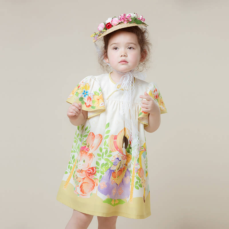 NianYi-Chinese-Traditional-Clothing-for-Kids-Floral Journey Trimming Dress-N102039-1