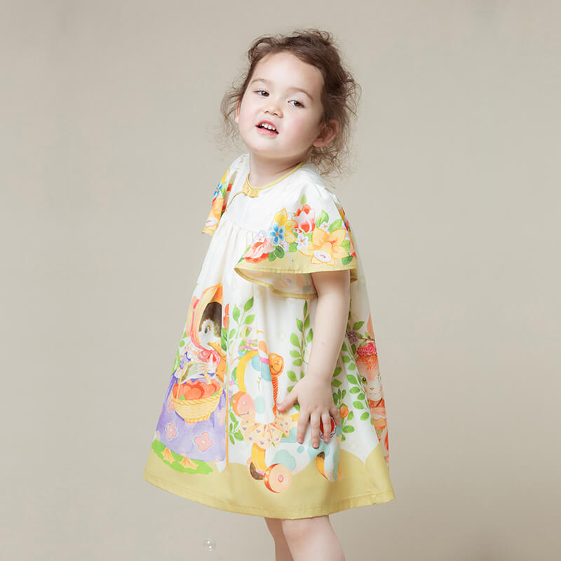 NianYi-Chinese-Traditional-Clothing-for-Kids-Floral Journey Trimming Dress-N102039-5