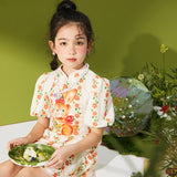 NianYi-Chinese-Traditional-Clothing-for-Kids-Floral Rabbit Qipao Dress-N102046-2