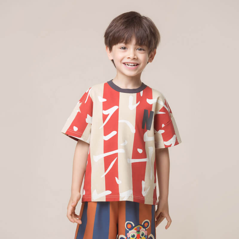 NianYi-Chinese-Traditional-Clothing-for-Kids-Jianghu Calligraphy T-Shirt-N402041-1
