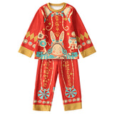 NianYi-Chinese-Traditional-Clothing-for-Kids-Lucky And Happiness Homewear-N400017-NianYi Red
