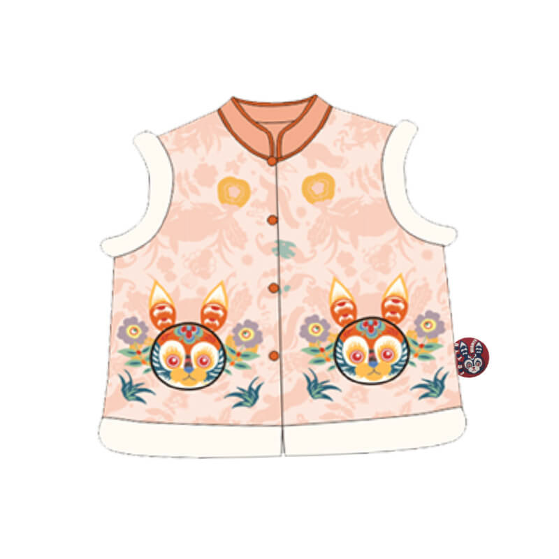 NianYi-Chinese-Traditional-Clothing-for-Kids-Lucky Bunny Brocade Vest-N4224082A05-Color-WBG-Pale Crimson-10