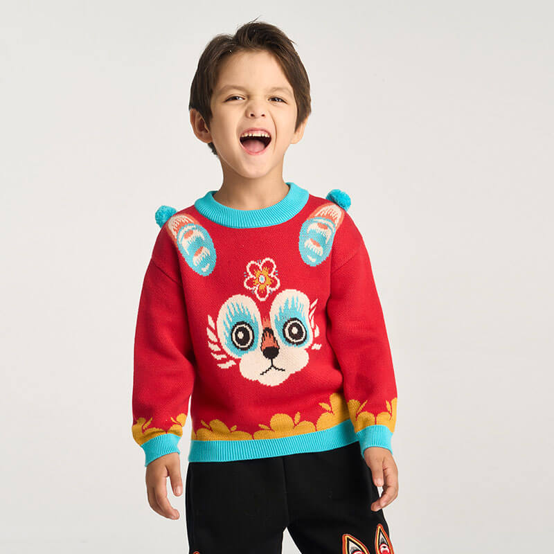 NianYi-Chinese-Traditional-Clothing-for-Kids-Lucky Bunny style Sweater-N4224096A07-Color-Wolfberry Red-11