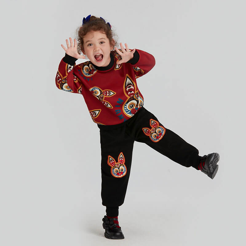 NianYi-Chinese-Traditional-Clothing-for-Kids-Lucky Tailor Bunny Sweatshirt-N4224063A06-1