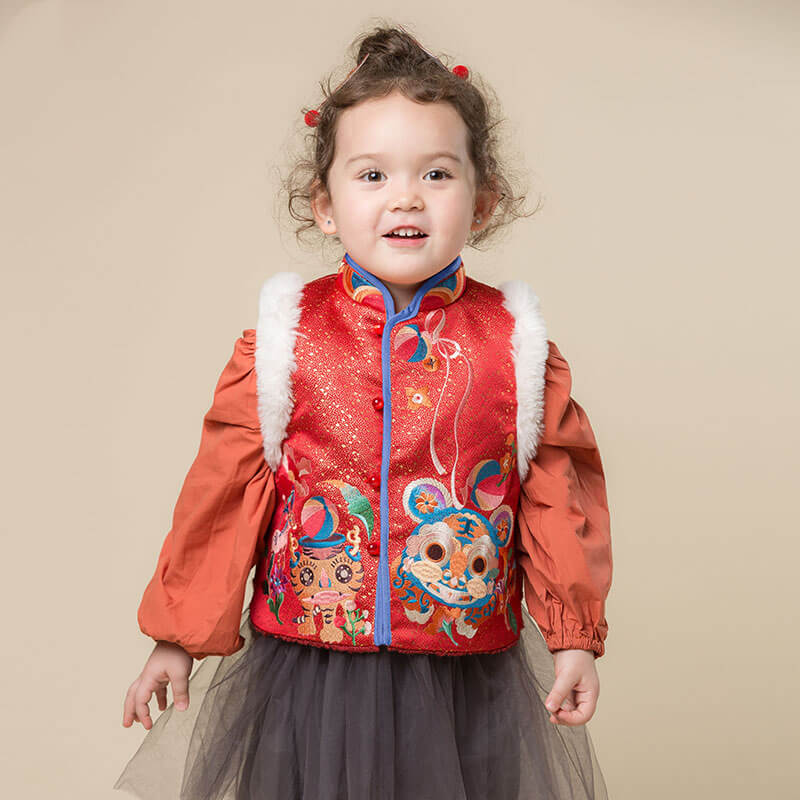NianYi-Chinese-Traditional-Clothing-for-Kids-Playing Tiger Circus Vest-N401021-1