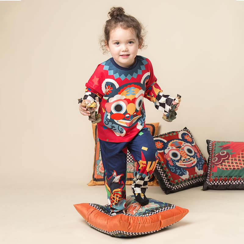 NianYi-Chinese-Traditional-Clothing-for-Kids-Playing Tiger Homewear-N401034-1