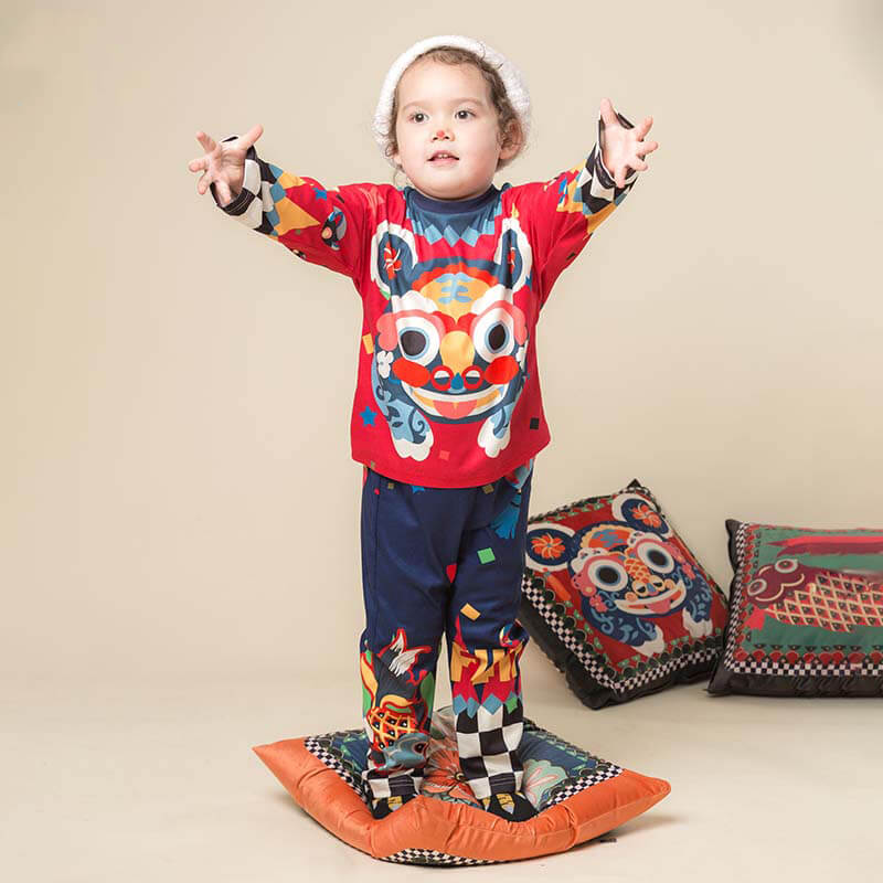 NianYi-Chinese-Traditional-Clothing-for-Kids-Playing Tiger Homewear-N401034-2
