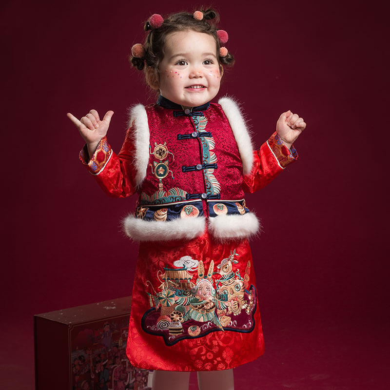 NianYi-Chinese-Traditional-Clothing-for-Kids-Rabbit Mandarin Jacket Set-N300023-1