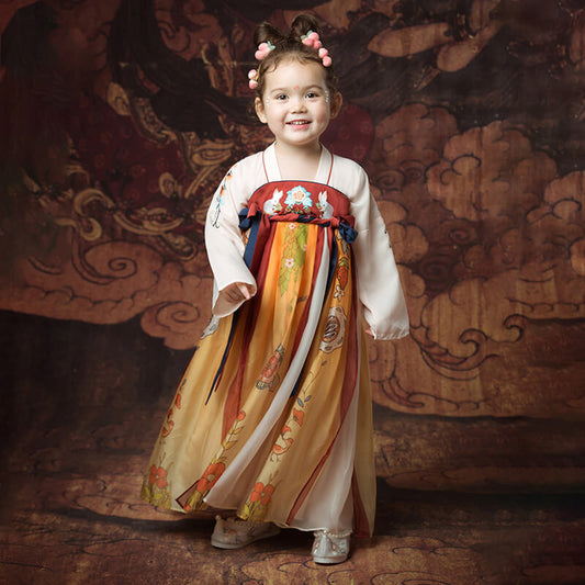 NianYi-Chinese-Traditional-Clothing-for-Kids-Silk Road Snow Rabbit Hanfu Dress-N101092-5