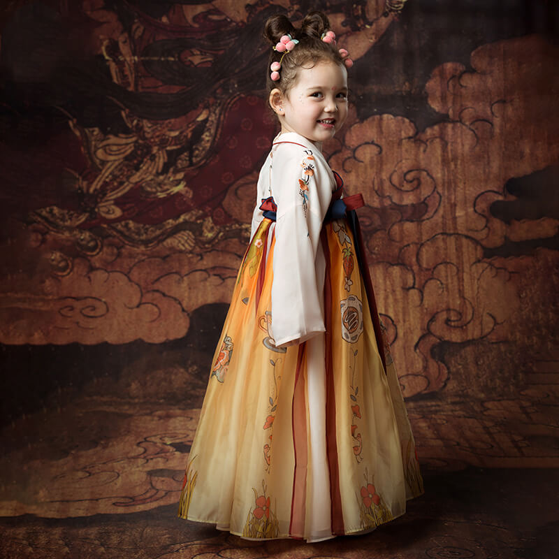 NianYi-Chinese-Traditional-Clothing-for-Kids-Silk Road Snow Rabbit Hanfu Dress-N101092-7